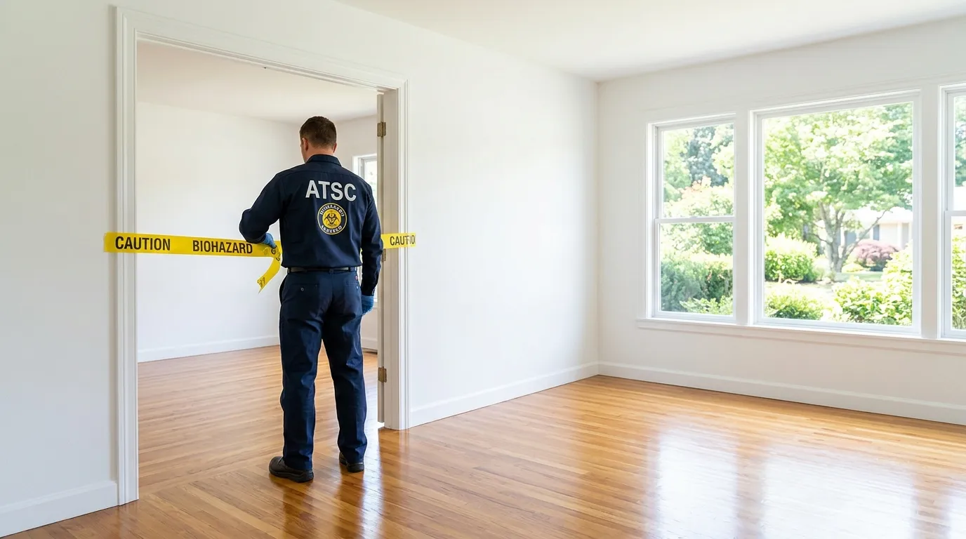 Certified biohazard cleanup crew performing Trauma Scene Cleanup in San Elizario